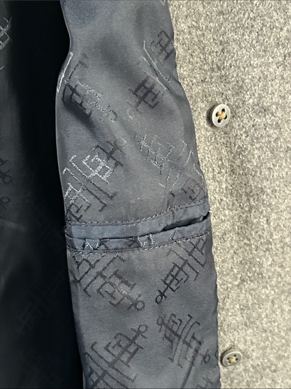 Lands' End Gray Double-Breasted Wool-Blend Peacoat - Picture 9 of 12